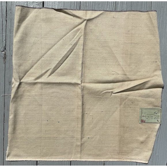 MCM Fabric Beige & Blue Mid-Century Cotton Silk Scalamandre Sample Sewing Supply - Picture 6 of 9